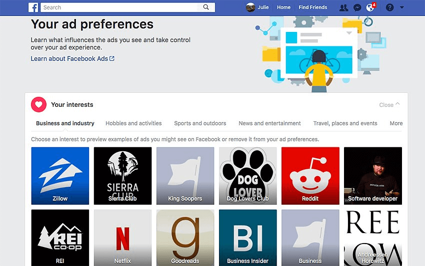 FaceBook Preferences